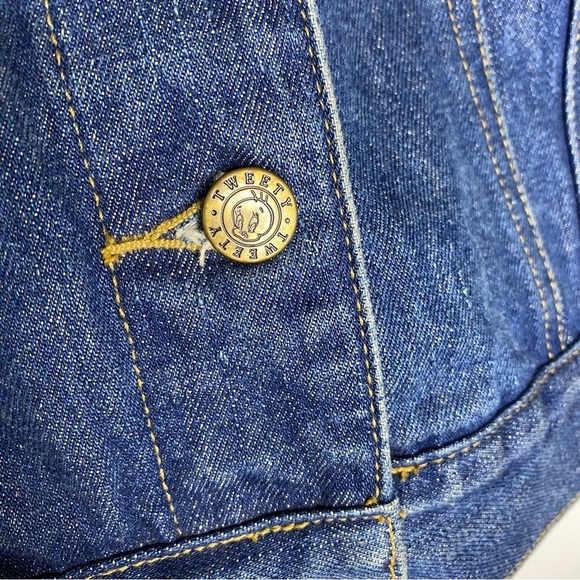 Y2K Looney tunes Tweety denim embroidered jacket size S - Picture 10 of 10